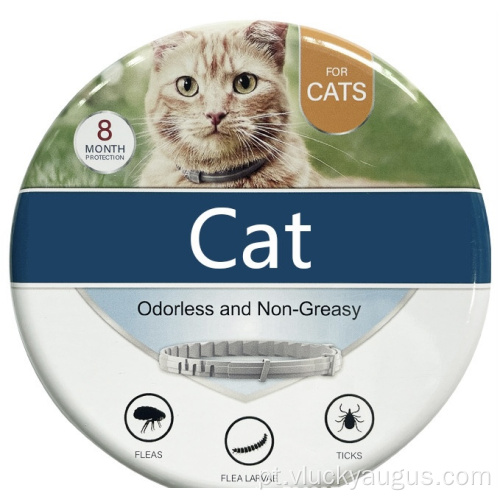 Colar de gato de gato de gato de cachorro ajustável colares naturais de pulgas para cães pulgas e prevenção de carrapatos com 8 meses